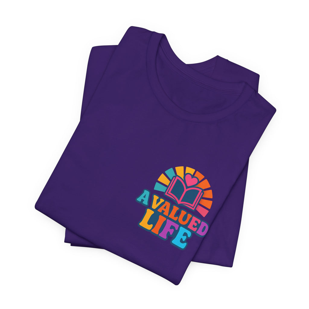 A Valued Life Tee - Rainbow Heart Mental Health Awareness Shirt