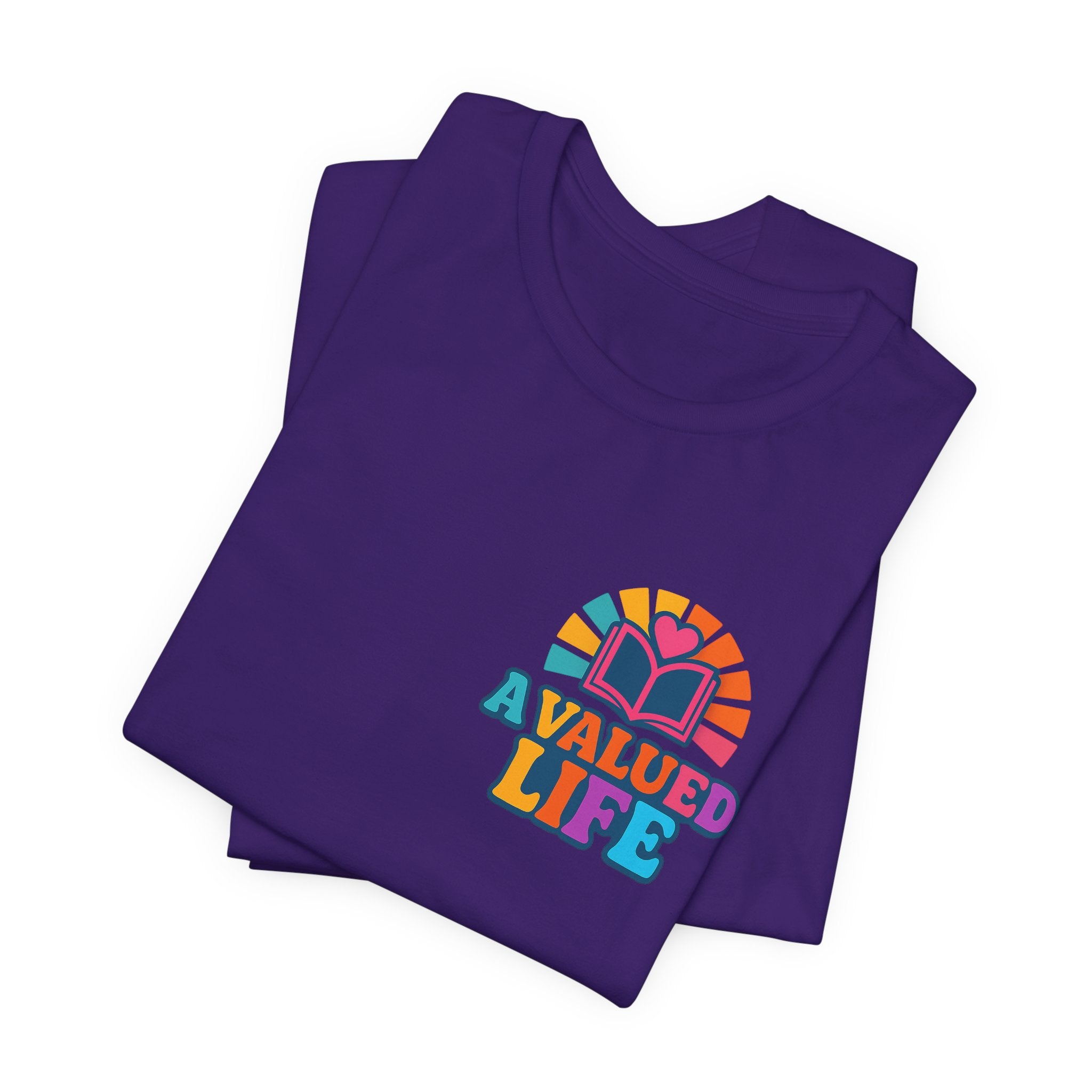 A Valued Life Tee - Rainbow Heart Mental Health Awareness Shirt