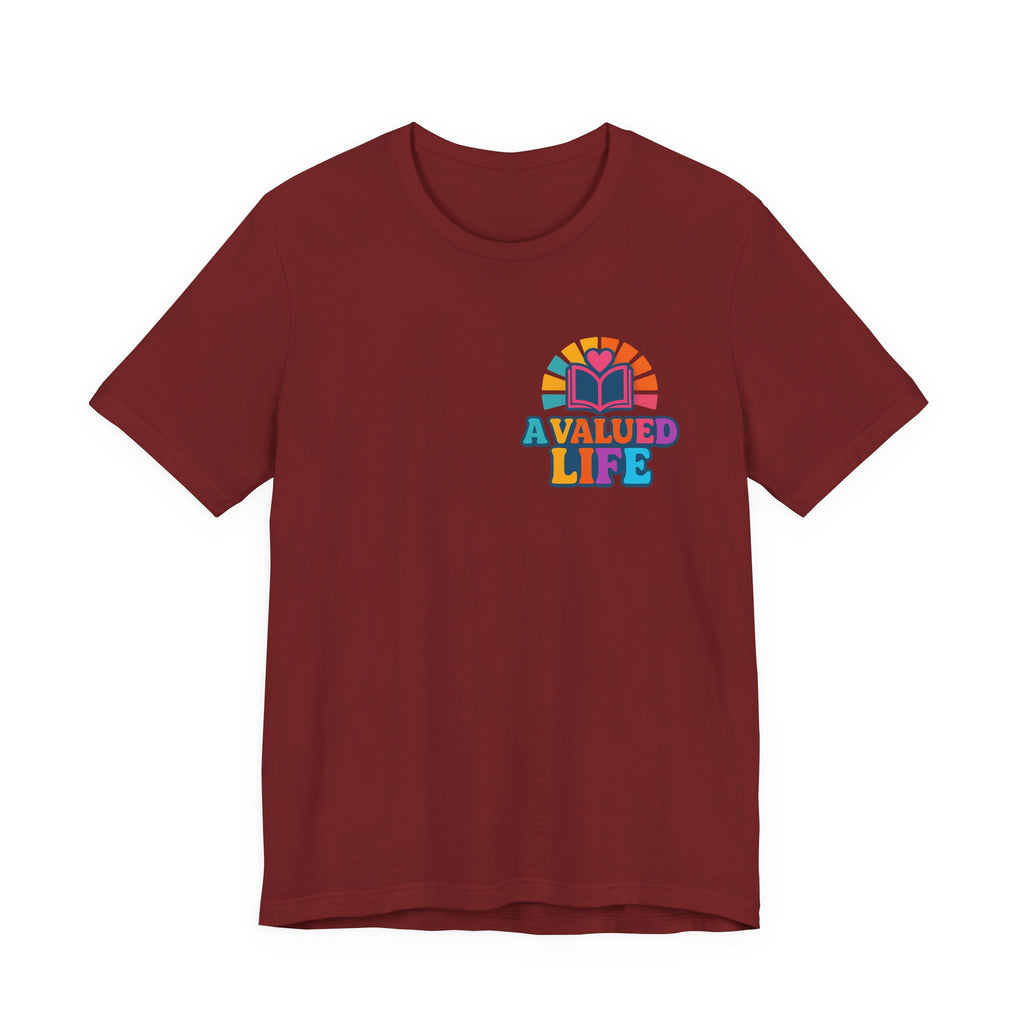 A Valued Life Tee - Rainbow Heart Mental Health Awareness Shirt